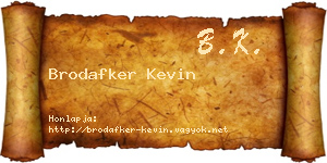 Brodafker Kevin névjegykártya